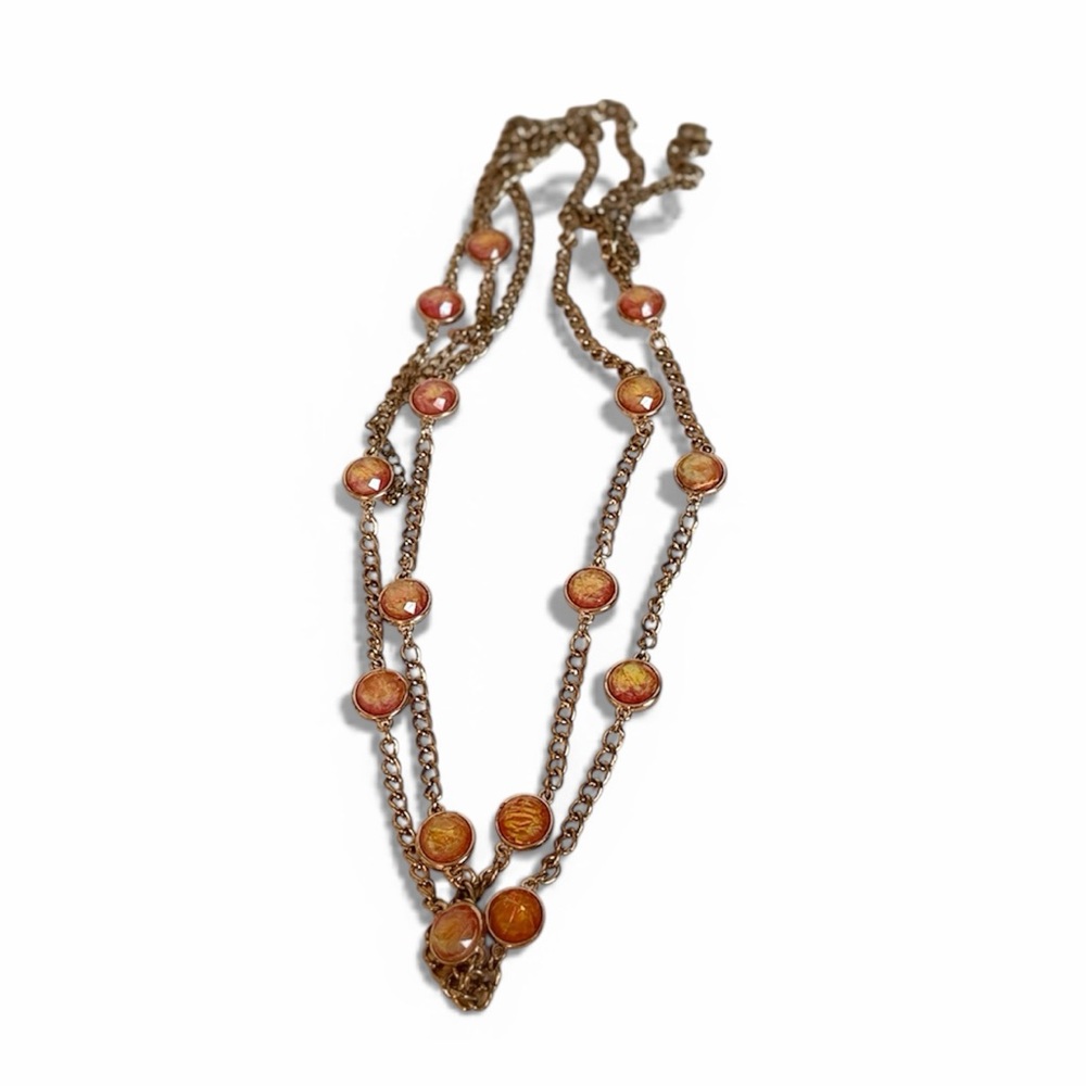 Elegant Gold and Orange Necklace